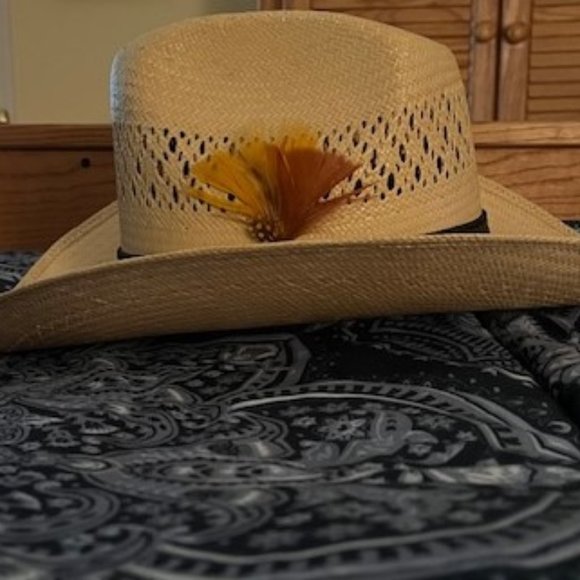 Stetson Accessories Vintage Stetson Roadrunner Western Straw Cowboy Hat Size 7 Poshmark